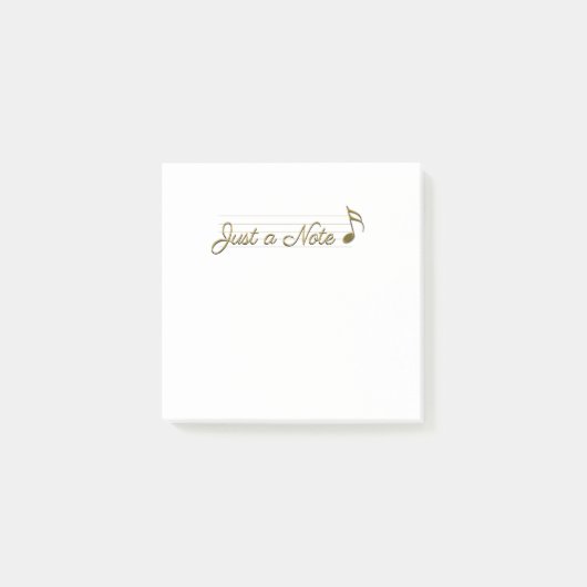 金属金ゴールド音符のみノートを投稿 ポストイット (正面)