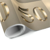 金属金ゴールド50結婚周年 ラッピングペーパー (ロールコーナー)