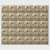 金属金ゴールド50結婚周年 ラッピングペーパー (フラット)