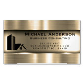 金属金ゴールド |エステート実在ロゴ マグネット名刺 (正面)