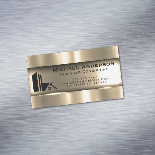 金属金ゴールド |エステート実在ロゴ マグネット名刺 (インサイチュ)