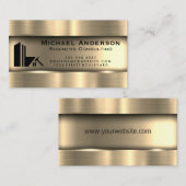 金属金ゴールド |エステート実在ロゴ 名刺 (正面/裏面)