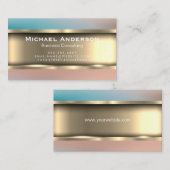 金属金ゴールド |グラデーシカラフルョン 名刺 (正面/裏面)