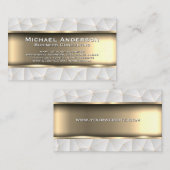 金属金ゴールド | ジオメトリ三角形 名刺 (正面/裏面)