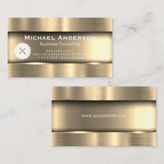 金属金ゴールド | ソーハンマー建築 名刺 (正面/裏面)