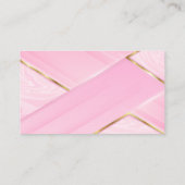 金属金ゴールド |ピンクの大理石背景 名刺 (裏面)