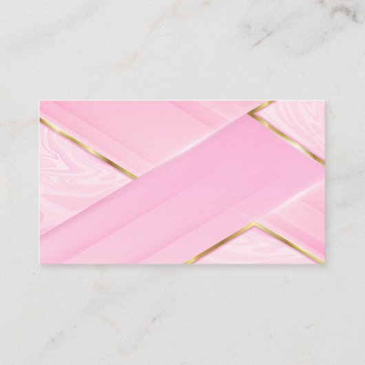 金属金ゴールド |ピンクの大理石背景 名刺 (裏面)