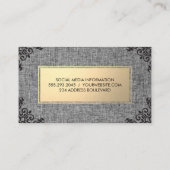 金属金ゴールド/ファブリックグレー華美/ 名刺 (裏面)