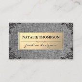 金属金ゴールド/ファブリックグレー華美/ 名刺 (正面)
