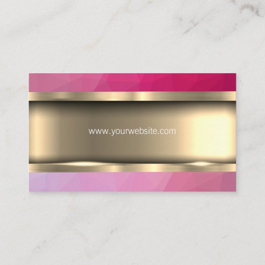 金属金ゴールド |マゼンタジオメトリック 名刺 (裏面)