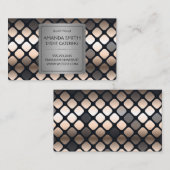 金属金ゴールド |メタリックパターン正方形 名刺 (正面/裏面)