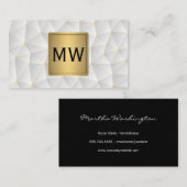 金属金ゴールド |モノグラム |幾何学的な三角形 名刺 (正面/裏面)