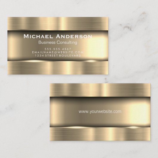 金属金ゴールド 名刺 (正面/裏面)