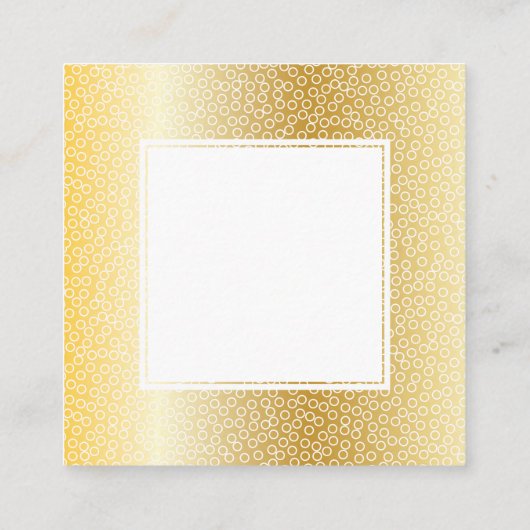 金属金ゴールド |幾何学的な放射状パターン スクエア名刺 (裏面)