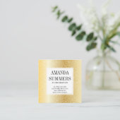 金属金ゴールド |幾何学的な放射状パターン スクエア名刺 (スタンド正面)