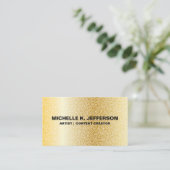 金属金ゴールド |幾何学的パターン 名刺 (スタンド正面)