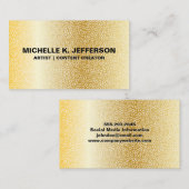 金属金ゴールド |幾何学的パターン 名刺 (正面/裏面)