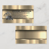 金属金ゴールド | 建築トラックとホーム 名刺 (正面/裏面)