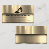 金属金ゴールド | 建築車 名刺 (正面/裏面)