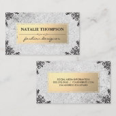 金属金ゴールド/斑入り/ア華美クセント 名刺 (正面/裏面)