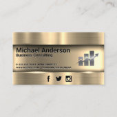 金属金ゴールド | 株価チャートのロゴ 名刺 (正面)