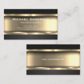 金属金ゴールド |炭素繊維 名刺 (正面/裏面)
