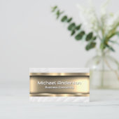 金属金ゴールド |白いパネル 名刺 (スタンド正面)