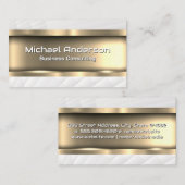 金属金ゴールド |白いパネル 名刺 (正面/裏面)