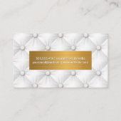 金属金ゴールド | 白い上張り革のパディング 名刺 (裏面)