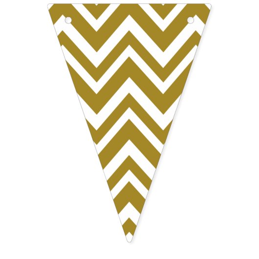 金属金ゴールド、白とピンクのシェブロン赤ちゃんシャワー バンティングフラッグ (第2の旗)