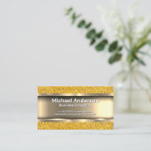 金属金ゴールド |金ゴールドグリッター 名刺 (スタンド正面)