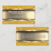 金属金ゴールド |金ゴールドグリッター 名刺 (正面/裏面)