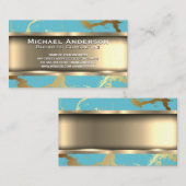金属金ゴールド | 金ゴールドティール(緑がかった色)マーブル 名刺 (正面/裏面)