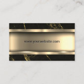金属金ゴールド |黒い大理石 名刺 (裏面)