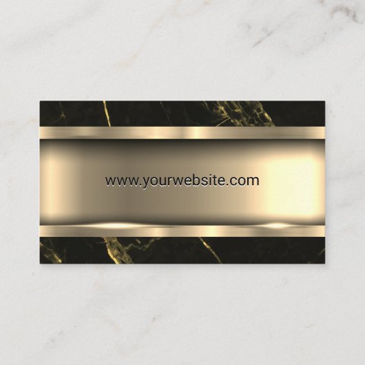 金属金ゴールド |黒い大理石 名刺 (裏面)