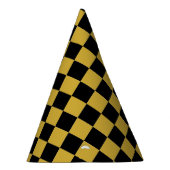 金属金ゴールド(黒い正方形パターン) パーティーハット (右)