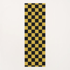 金属金ゴールド（黒い正方形パターン） ヨガマット