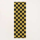 金属金ゴールド（黒い正方形パターン） ヨガマット (裏面)