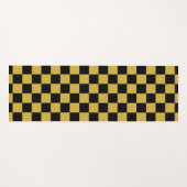 金属金ゴールド（黒い正方形パターン） ヨガマット (正面(横))