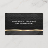 金属金ゴールド | 黒色炭素繊維 | れんが 名刺 (裏面)