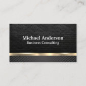 金属金ゴールド | 黒色炭素繊維 | れんが 名刺 (正面)