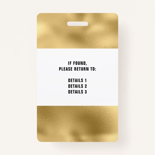 金属金フェイク箔QRコード会議イベント バッジ (裏面)