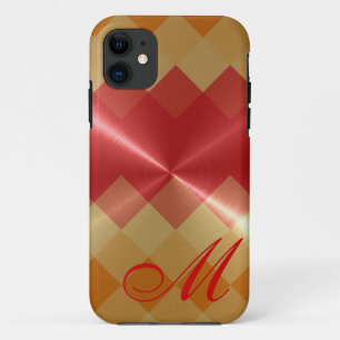 金属金属ダイヤモンドパターン及びモノグラム4 iPhone 11 ケース