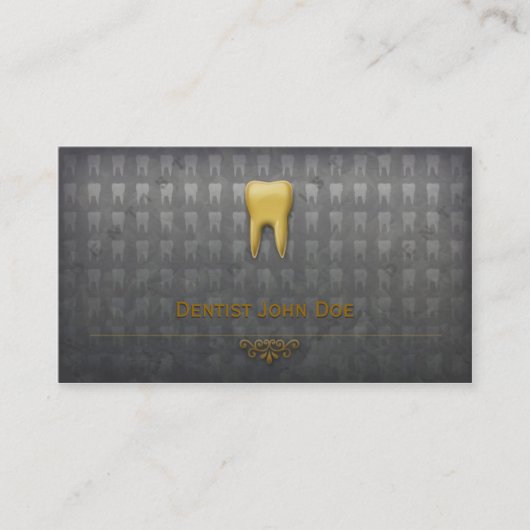 金属金歯の歯科医の歯科名刺 名刺 (正面)