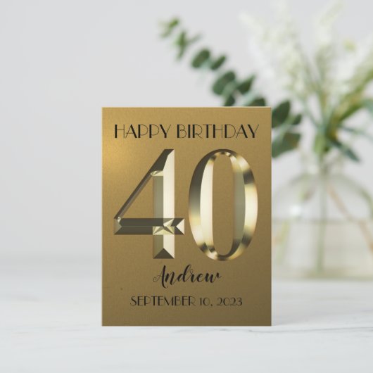 金属金箔40歳の誕生日 (スタンド正面)