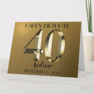 金属金箔40歳の誕生日 カード