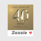 金属金箔40歳の誕生日 シール (シート)