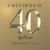 金属金箔40歳の誕生日 シール (正面)