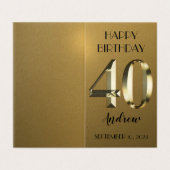 金属金箔40thバースデーカード (外部フラット)