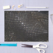 金属銀によって散りばめられる黒い生地 薄葉紙 (クラフト)